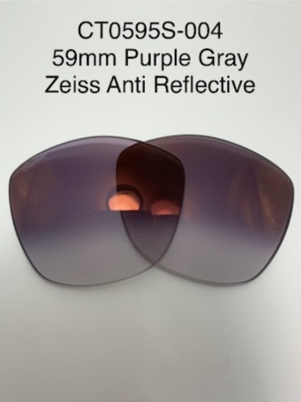 Replacement Lenses for Cartier CT0595S Sunglasses Purple Grey Gradient  Zeiss AR